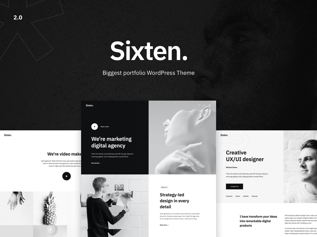 Sixten v2.0.3 – Minimalist Portfolio WordPress Theme