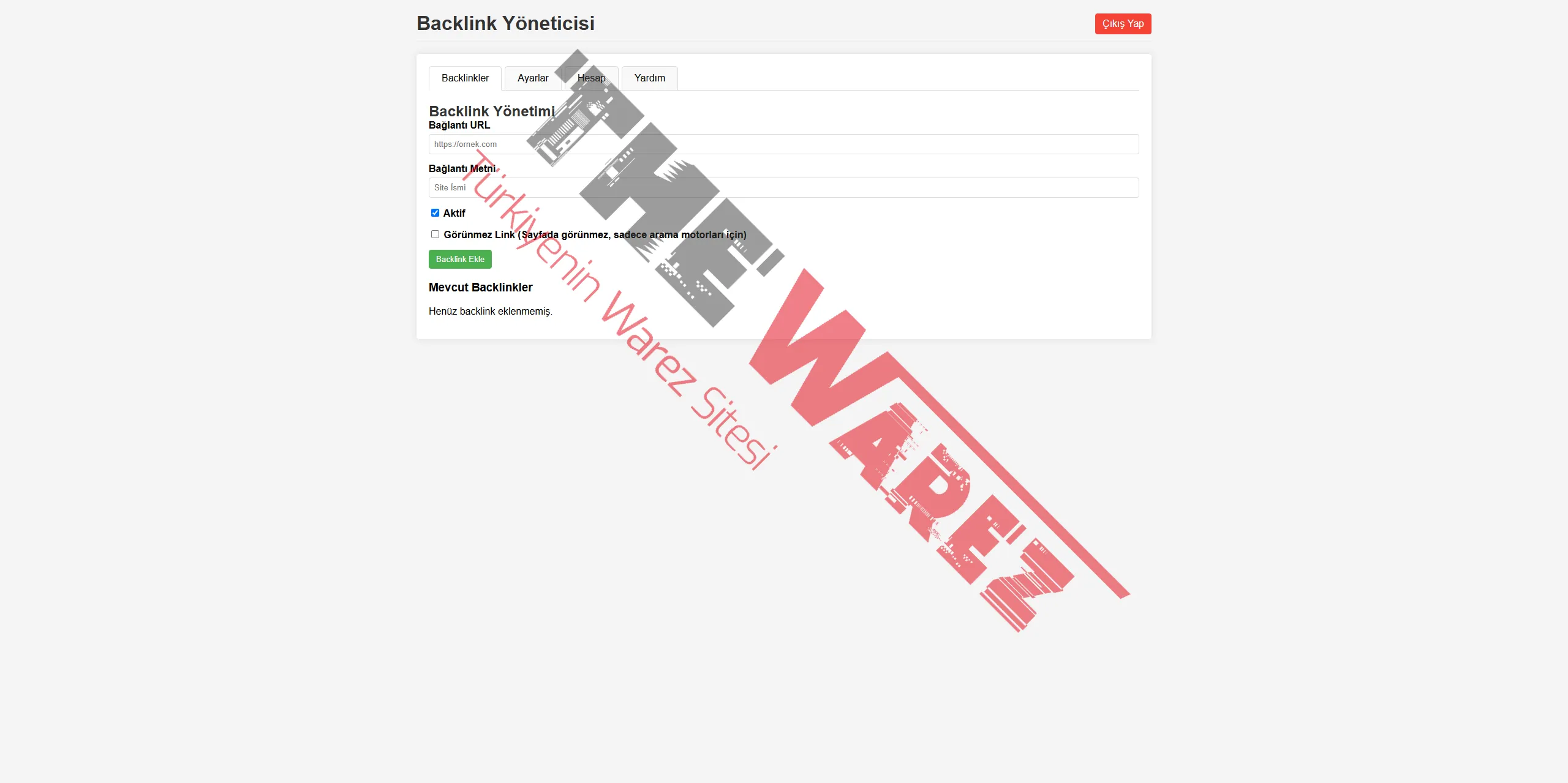 Backlink Ve Hacklink Panel Scripti İndir